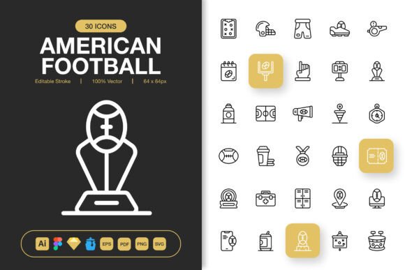 American Football Icons Pack: Clean & Customizable Icons