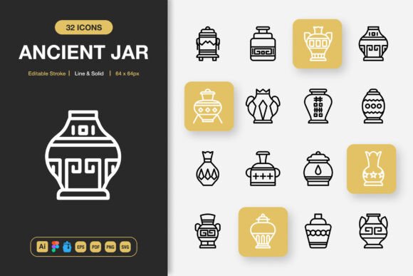 Ancient Jar Icons: A Designer's Resource for Timeless Visual Storytelling