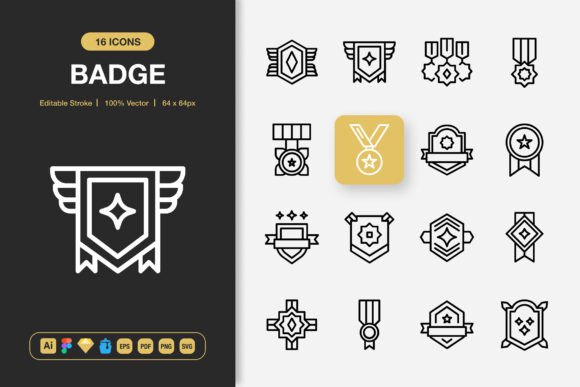 Badge Icons: Minimalist Design for Every Project
