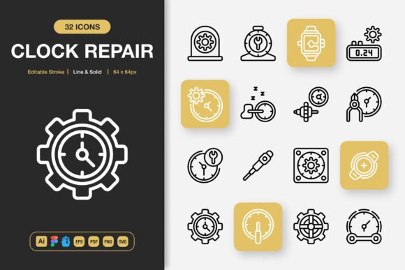 Clock Repair Icons That Elevate Any Creative Project