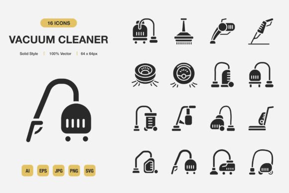 Harnessing Visual Identity Through Vacuum Cleaner Solid Icons