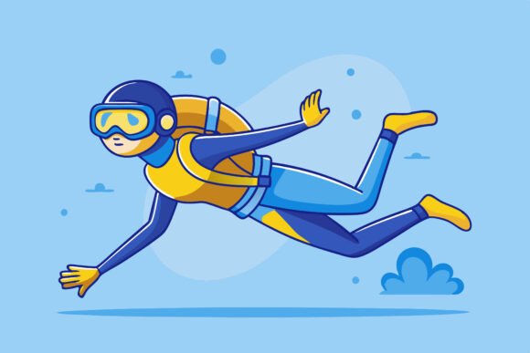 Illustration of a Diver: Unlocking Oceanic Creativity in Vector Form