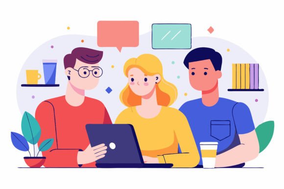 Man and Woman Sitting on the Couch with AI EPS Illustrations for Creative Projects