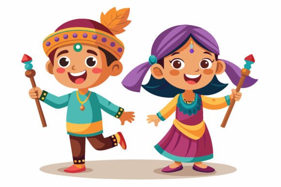 Navratri Dancers Tradition Isolated Icon: Make Your Festival Designs Stand Out Without the Usual Frustrations