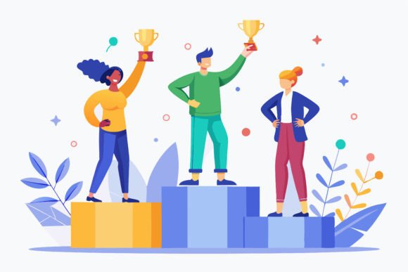 People Character Holding Trophy — A Visual Asset That Speaks Across Every Industry