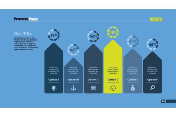 Rethinking Data Storytelling with the Six Arrows Bar Chart Slide Template Bus
